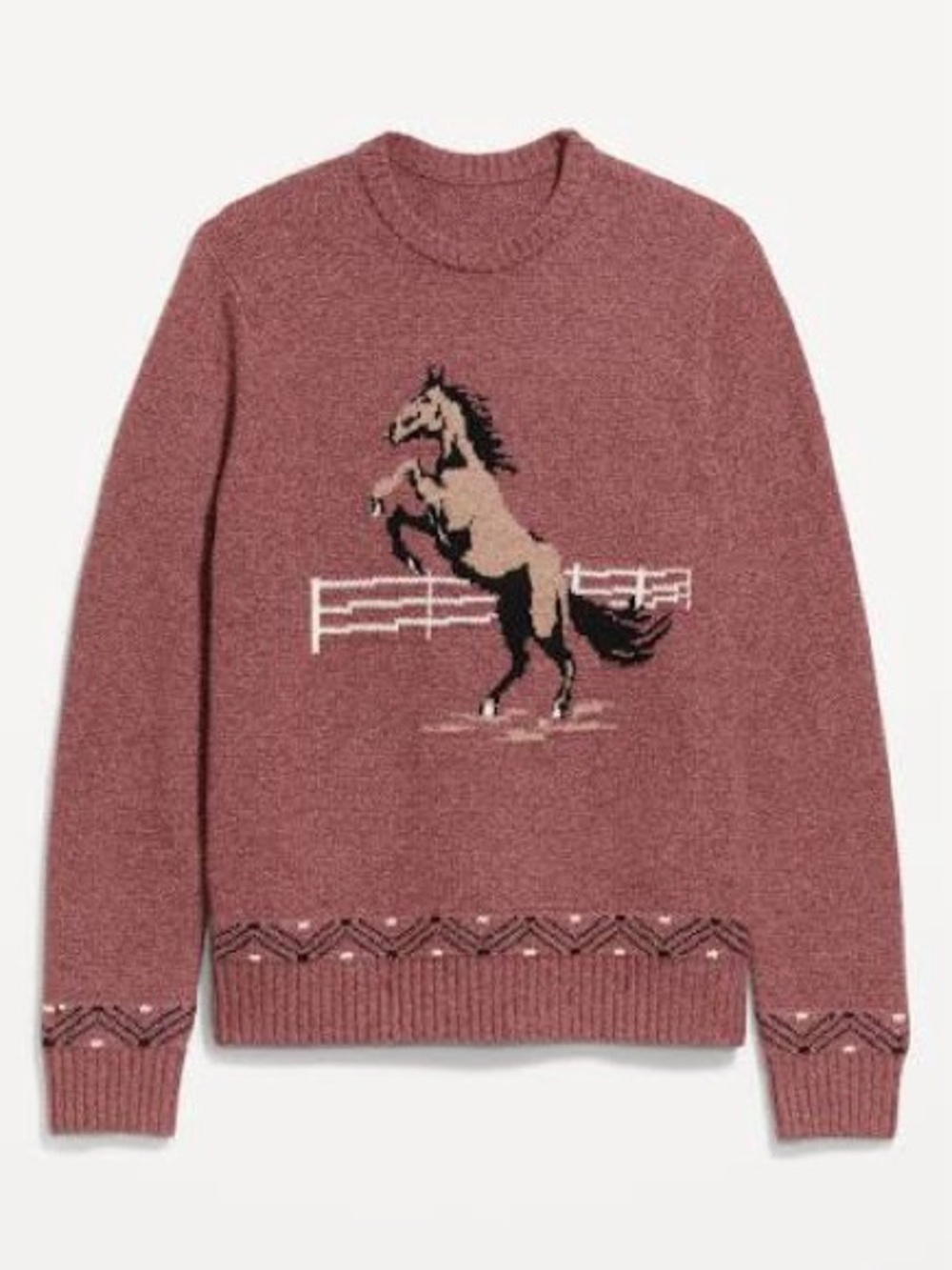 Old Navy Horse Graphic Crewneck Sweater in Dusty Rose
